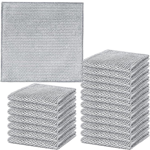20Pcs Double Layer Steel Wire Dishcloth, BetterJonny 20 * 20cm