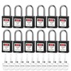 BOZZYS Lockout Tagout Locks 12-Pack｜ Black Loto Locks Keyed Alike