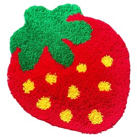 MeoobkCraft Flirty Strawberry for Latch Hook Kits for Adults Kids Beginners Strawberry Pre-Printed Latch Hook Rug Kits Embroidery Cross-Stitch for Home Home Decoration 19.7 x 19.7in