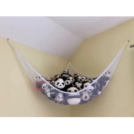 Jumbo Toy Hammock, Powkoo Extra Large Toy Hammock Storage Net Organizer for Teddys, Stuffed Animals, Nursery Play(84 x 59 x 59 inches) (White)