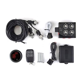 12V Solenoid Valve Air Ride Suspension manifold valve with remote controller 0-200psi, equipped with three display air pressure gauge red