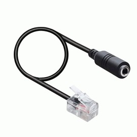 TECHZOCO 20cm Black RJ9 Male to 3.5mm Jack Socket Headphone Microphone Adapter Cable Compatible with Cisco IP Phones and Plantronics Amplifiers