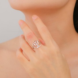 Amaxer Psi Symbol Ring for Women Stainless Steel Greek Alphabet Psychology Psychiatry Psi Symbol Finger Ring Dainty Jewelry, Stainless Steel, No Gemstone