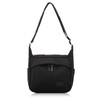 Mustache BAT-4071 Unisex Shoulder Bag, Polyester x Cowhide Leather, Black