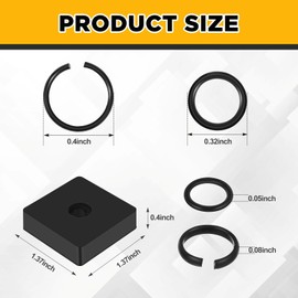 Relaxweex 20 Sets 3/8" Impact Retaining Ring With O-Ring Compatible With Milwaukee Type Wrenches - Friction Clip, Wrench Retainer, Anvil Install Tool Included