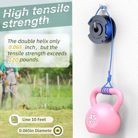 UKKQES String Trimmer Line Compatible with Ryobi One+ AC14RL3A,3.3m Line Length 1.65mm,Trimmer Spool Compatible with Ryobi Weed Wacker 18V,24V,40V Cordless Trimmers (6Spools+1Cap)