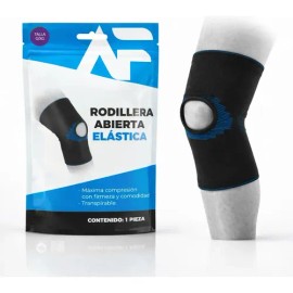 Rodillera Elástica Abierta Deportiva Y De Compresión Color Negro Talla Grande / Extra Grande