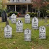 Arosche Halloween Horror Tombstone Plastic Yard Signs 7Pcs with Stakes