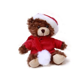 Plushland Customize Shirt Xmas Soft Mocha Chocolate Beige Teddy Bear, Christmas Hat and Scarf Stuffed Animal Holiday Toys Custom Accessories – A Perfect Toy Gift for Kids 6 Inch (Chocolate-Red)
