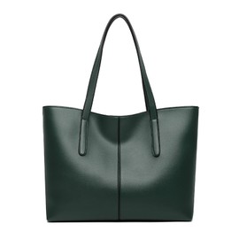 MzcoYmm Women's Tote Bag, Handbag, Synthetic Leather, Shoulder Bag, Large Capacity, Business Bag, A4, Lightweight, Inner Pocket, Zippered, Shoulder Bag, Stylish, Solid, Work, green, Free size