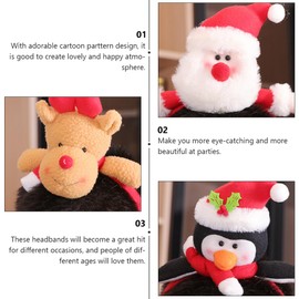 minkissy 2pcs Handmade Cartoon Christmas Headbands for Parties Daily Life Eye Catching Hair Ornaments for Adults for Holiday Celebrations