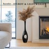 Rocendlor 23.6" Black Floor Vase – Donut-Shaped Oval Body with