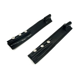 Equine Smile ES4003 Spur Protector Cover with Rhinestone Crystal Leather Spur Protector Spur Protector Boot Spur Protection Protection for Spurs (Black Leather/White Rhinestones)