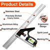 Combination Try Square Engineers Set Square, Stainless Steel Angle Ruler