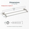 FORIOUS Double Towel Bar, 24 Inch Dual Towel Racks for