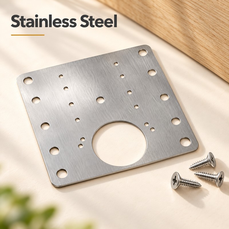 Cabinet Hinge Repair Plate Kit – 10 Set Stainless Steel