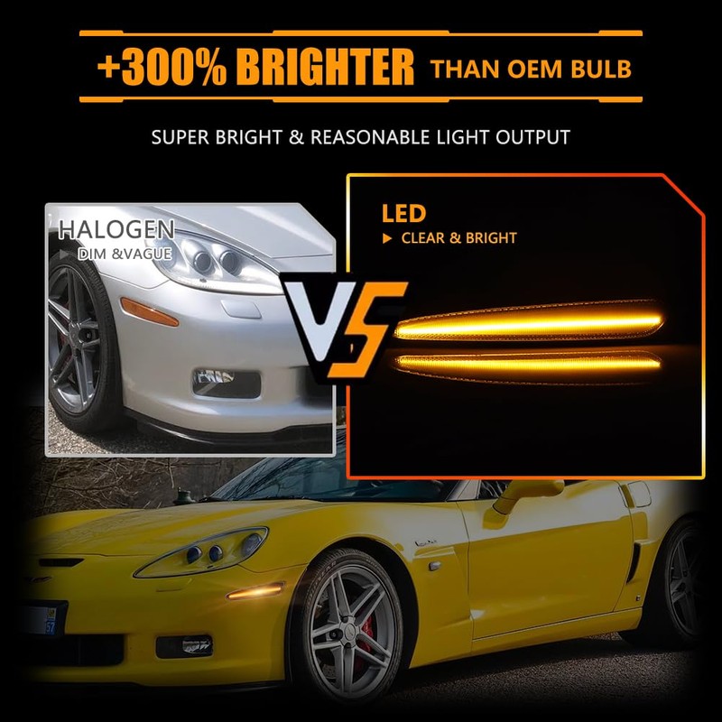 OFFKAT Front & Rear Fender LED Side Lights for Chevy