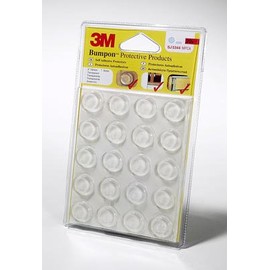 3 M Bumpon elastic buffers, Poly Bumpers SJ5344 (cylindrical, 19 MM high, 4.0 MM wide transparent (Pack of 20)