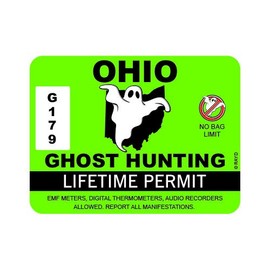 RDW Ohio Ghost Hunting Permit - Color Sticker - Decal - Die Cut - Size: 6.00" x 4.50"