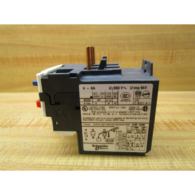 Square D Lrd10 6A 600V Overload Relay