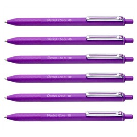 PENTEL iZee Pack of 6 Retractable Ballpoint Pens 1 mm Line 0.3 Purple