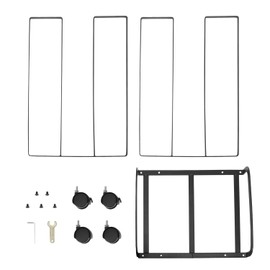 QWORK Heavy-Duty Carbon Steel Carton Storage Rack with Lockable Wheels, 12.2 x 10.2 x 17.1 inches, 220 lbs Capacity