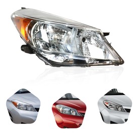 Carlaihu For 2012 2013 2014 Toyota Yaris L/LE Hatchback Halogen Right Passenger Side Headlight Headlamp Assembly w/o LED DRL Replacement Black Housing Clear Lens