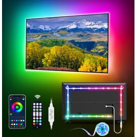 MATICOD LED Lights for TV Led Backlight, 16.4ft RGB Led Strip Lights for TV Lights Behind, USB Led Light Strip for 55-70in TV, Bluetooth APP Control Music Sync Strip Lighting for Christmas Decorations