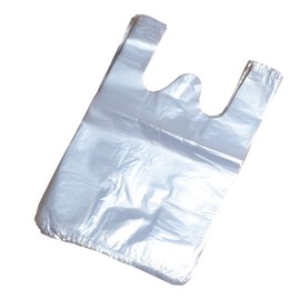 XUMIN Pack of 100 Clear Plastic Supermarket Vest, transparent, Classic