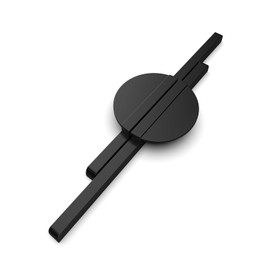 homdiy 2 Pack Black Cabinet Pulls Half Moon Drawer Pulls Semicircle Kitchen Cabinet Handles Modern Black Hardware for Bathroom Cupboard 5 Inch(128mm) Hole Center