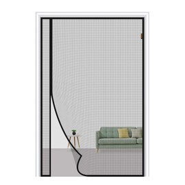 MAGZO Magnetic Screen Door Fit Door Size 36 x 80 Inch, Reversible Left Right Side Opening Curtain Screen Mesh Size 38" x 81"-Gray