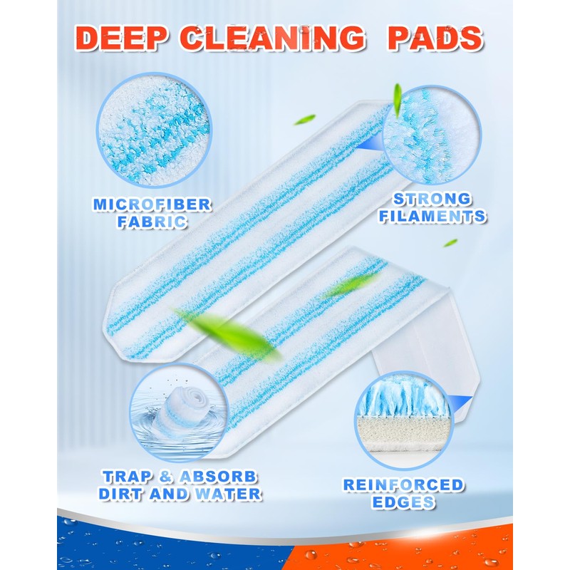 Mop Pads Compatible with Vileda H2prO Flat Mop Replacement Pads,