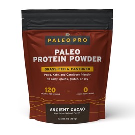 Paleo Pro Beef Protein Powder - Grass Fed Protein Powder Isolate - Pure Animal Based Pastured & Cage-Free | Dairy & Gluten Free, Natural and Clean Proteins for Paleo & Keto - 15 Days Supply (Cacao)
