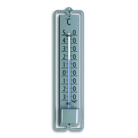 TFA Dostmann Analoges Innen-Außen-Thermometer NOVELLI DESIGN, 12.2001.54, aus Metall, wetterfest, grau