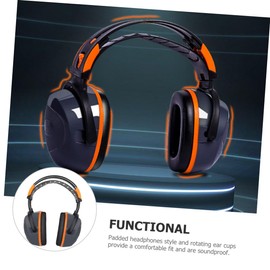 Kisangel Ear Protection Earmuffs for Drum Practice Comfortable Noise Cancelling Headphones Multi Noise Reduction for Work Construction and Industrial Use Orange and Grey Design