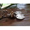 ♥ Floral robust disc and mottled wood ♥ Small earrings