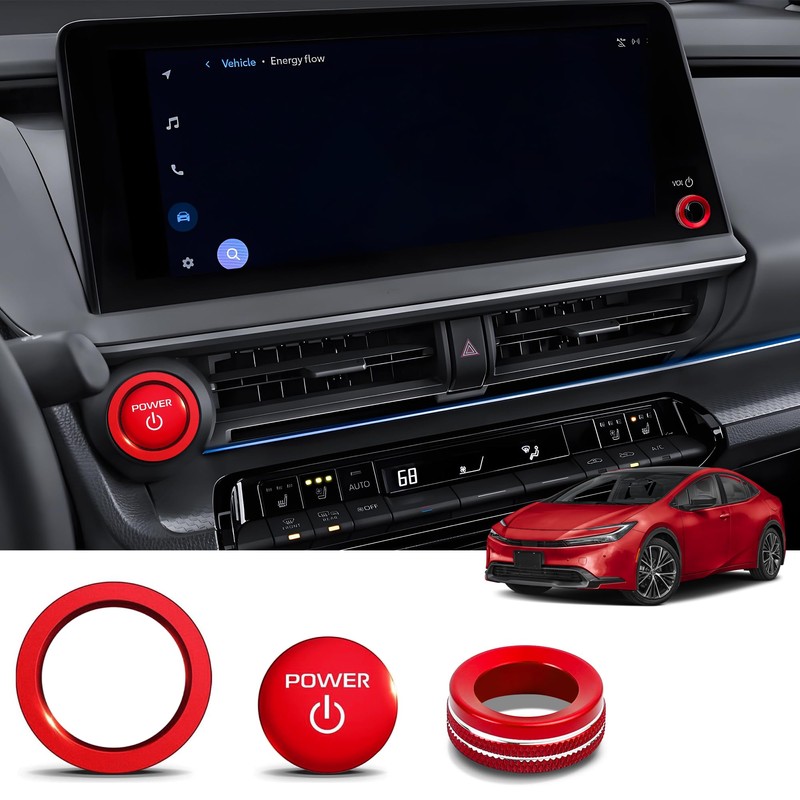 for Toyota Prius 2023-2026 Accessories, 3-Pieces Aluminum Alloy Knob Covers