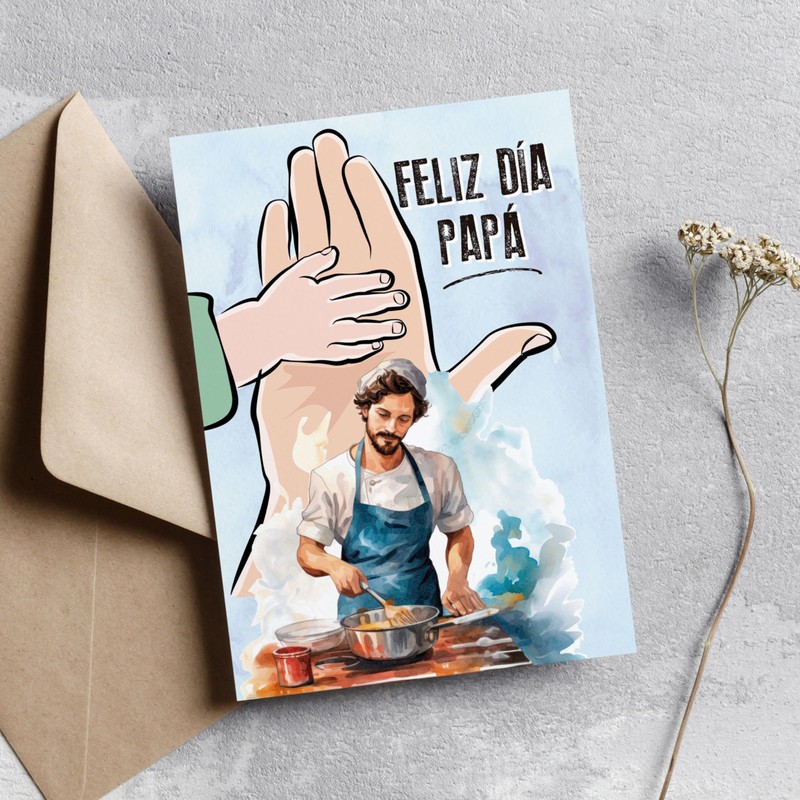 HappyMots - Father's Day Original Gift + Greeting Postcard |