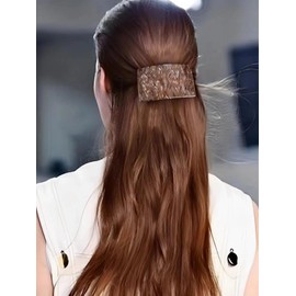 LILIE&WHITE Hair Barrettes For Women, 2 Pcs Dark Brown Hair Barrettes For Thick Hair Acetate Hair Barrettes French Design Large Hair Barrettes For Women Thin Hair