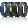 Egnaro Silicone Ring For Men 9mm Wide 2.5mm Thick, Rubber