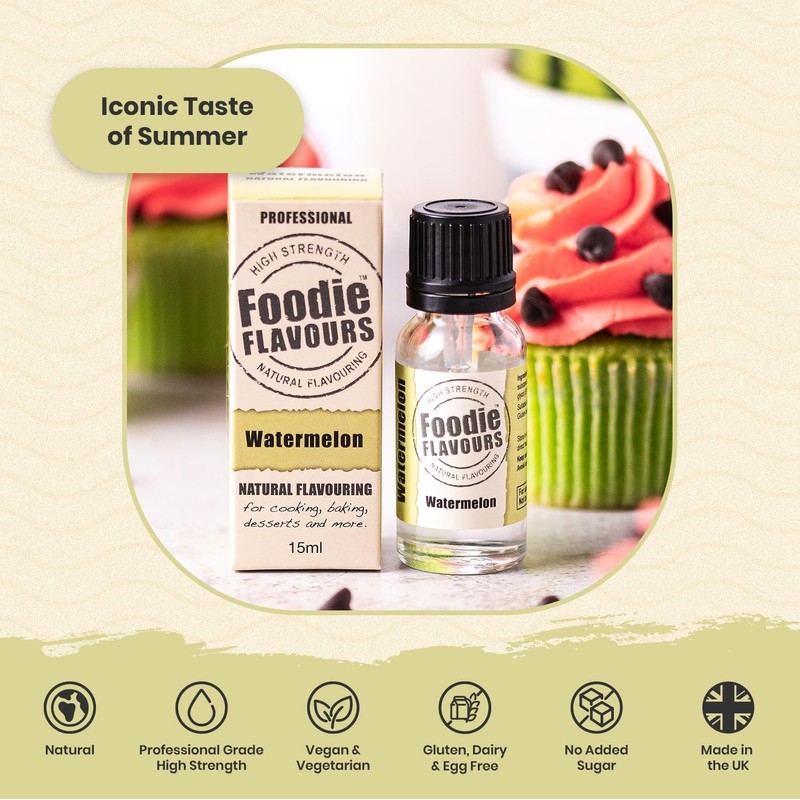 Foodie Flavours Watermelon Natural Flavouring, High Strength - 15ml