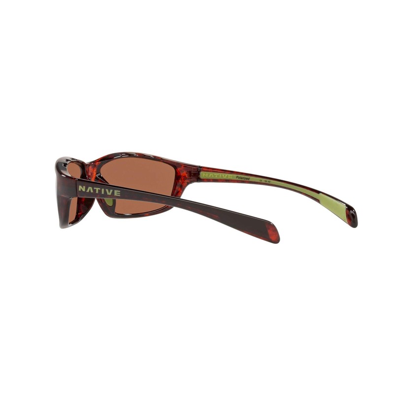 Native Eyewear Kodiak Polarized Rectangular Sunglasses, Maple Tortoise/Brown, 60 mm
