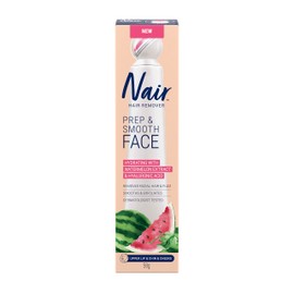 Nair Prep and Smooth Face, Facial Hair Remover, Touch Free Hair Removal Cream, with Hydrating Watermelon and Hyaluronic Acid for Skincare, Dermatologist Tested, 50g