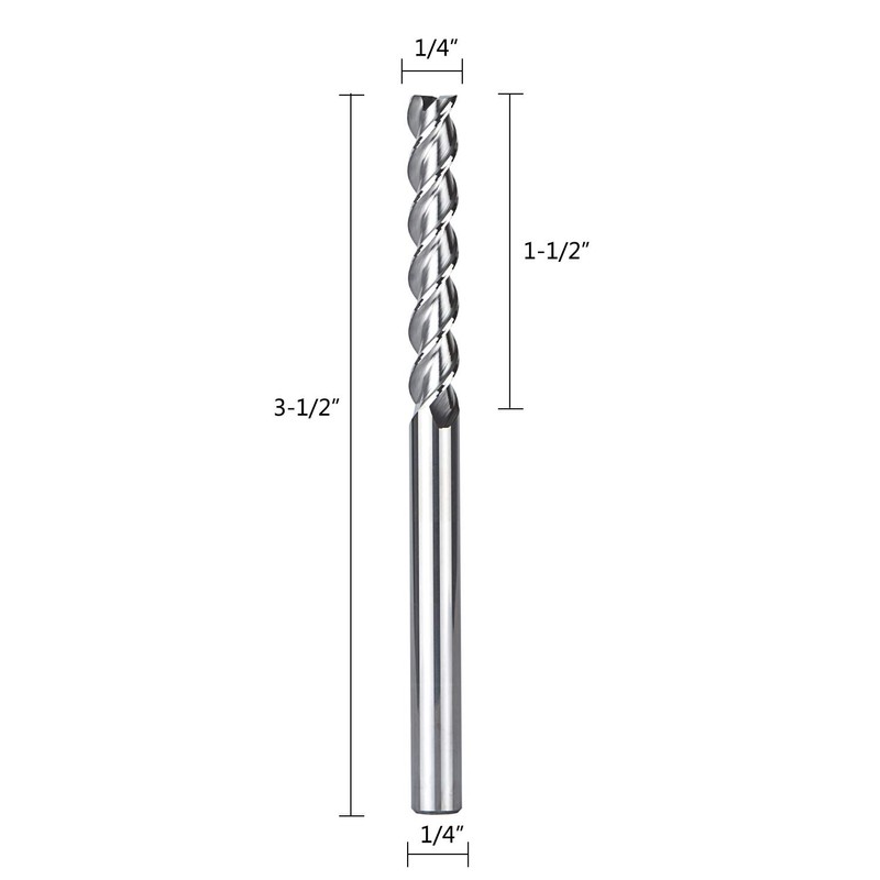 SpeTool 1/4 Shank Carbide End Mill For Aluminum Cut (3