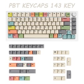 JOLINTAL 134 Keys Canvas Retro Beige Keycaps, PBT Custom Keycaps, Dye Sublimation Cherry MX XDA Profile Keycaps for Mechanical Keyboard