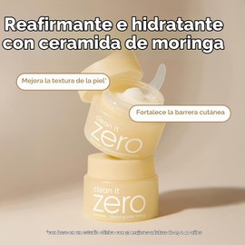 BANILA CO- Bálsamo limpiador reafirmante Clean it Zero con ceramidas de moringa, limpiador facial desmaquillante vegano, 100 ml