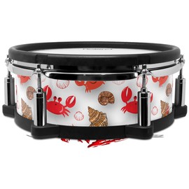 Skin Wrap Compatible with Roland PD-108 Drum Crabs and Shells White (Drum NOT Included)