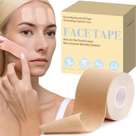 Face Tape for Wrinkles Overnight, Wrinkle Tape for Face, Face Lifting Tape, Kinesiology Tape for Face, Facial Myofascial Lift Tape for Forehead, Crow's Feet, Smile Lines, Neck Wrinkle Patches 5cm