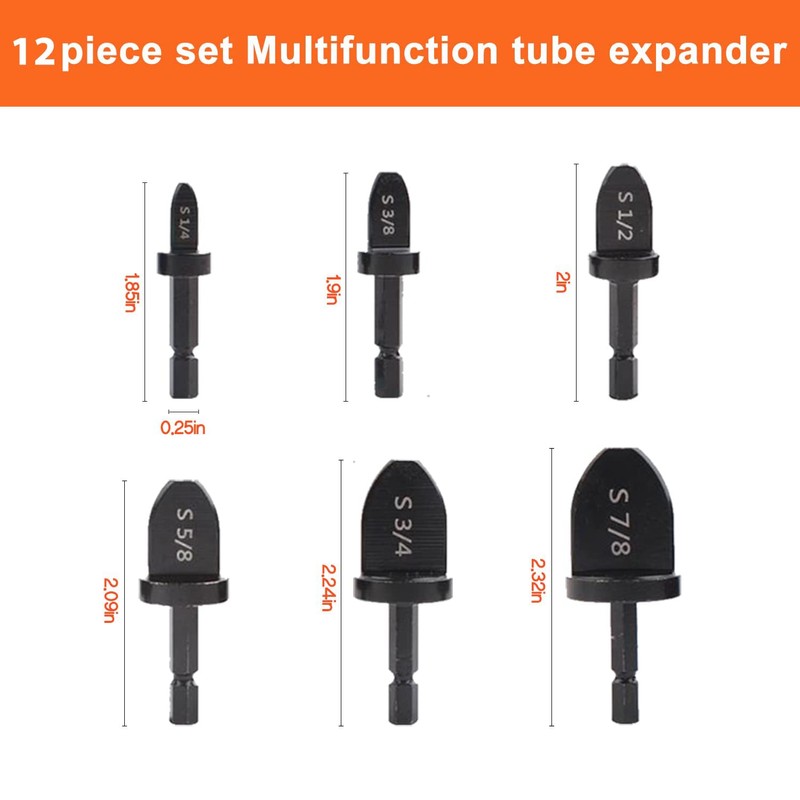 12PCS HVAC Swage Tool Copper Pipe Expander Set - Manual