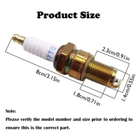 2 Pcs Replacement of F7TC Spark Plug Mini Gasoline Engine Spark Plug Durable Engine Spark Plug for Generator Tractor ATV Dirt Bike Go Kart Moped Scooter